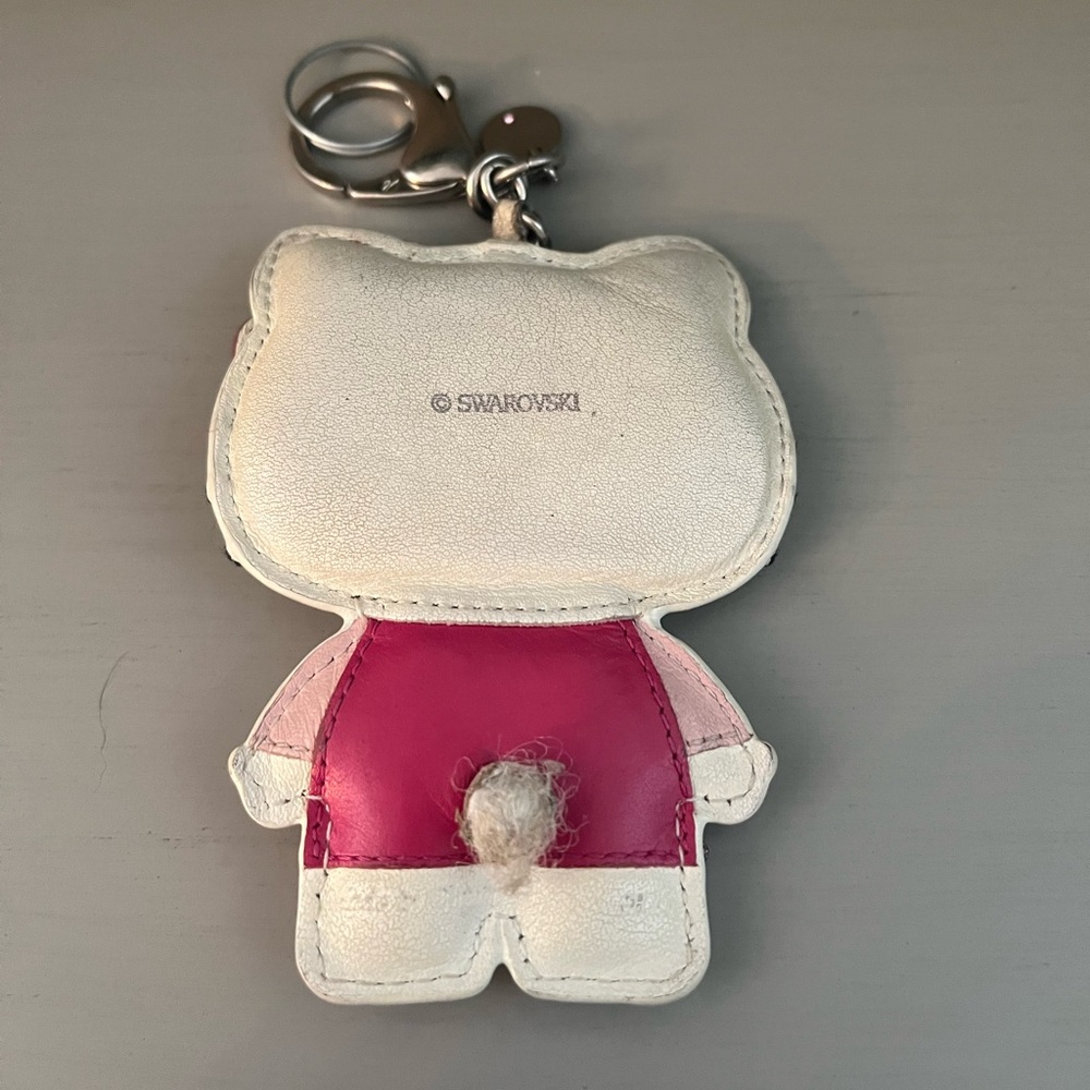 Swarovski X Sanrio Leather Hello Kitty Keychain / Bag Charm with Pink Accents - Picture 6 of 9